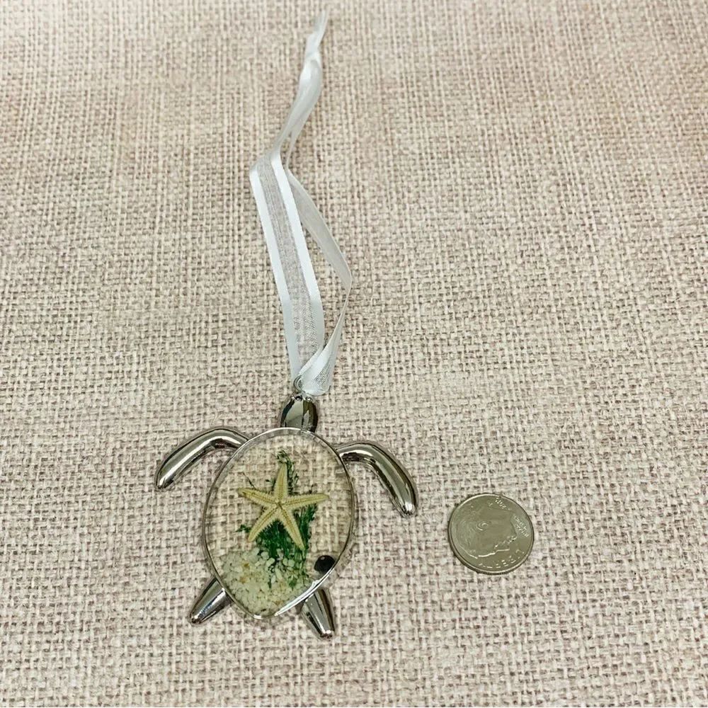 Silver‎ Turtle Starfish In Resin Ornament